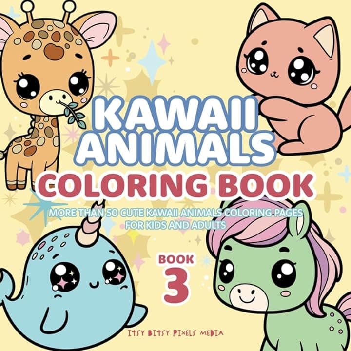 Kawaii Animals Coloring Book cover
