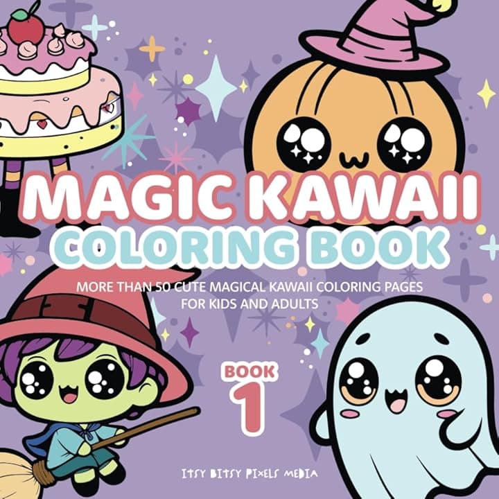 Magic Kawaii Coloring Book cover